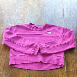 The North Face Fuchsia Cropped Crewneck Sweatshirt, Girls M